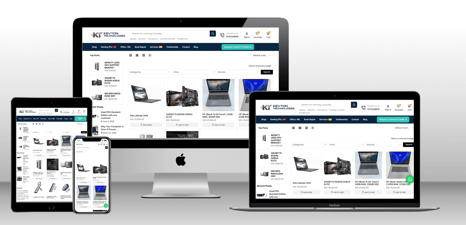 Kevton Technologies: Ecommerce Website for Computer Retailer and Repair Shop