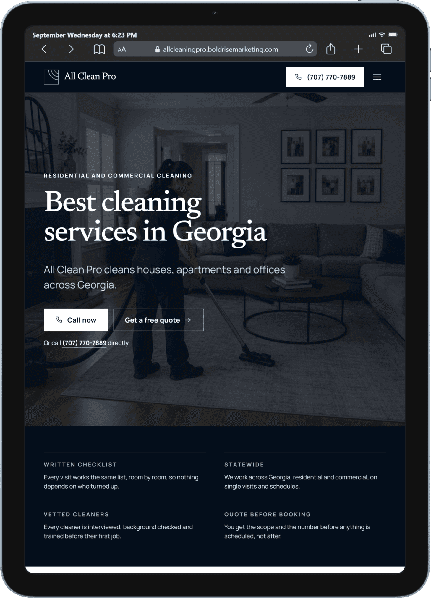 All Clean Pro: an SEO website built to win cleaning searches in Georgia